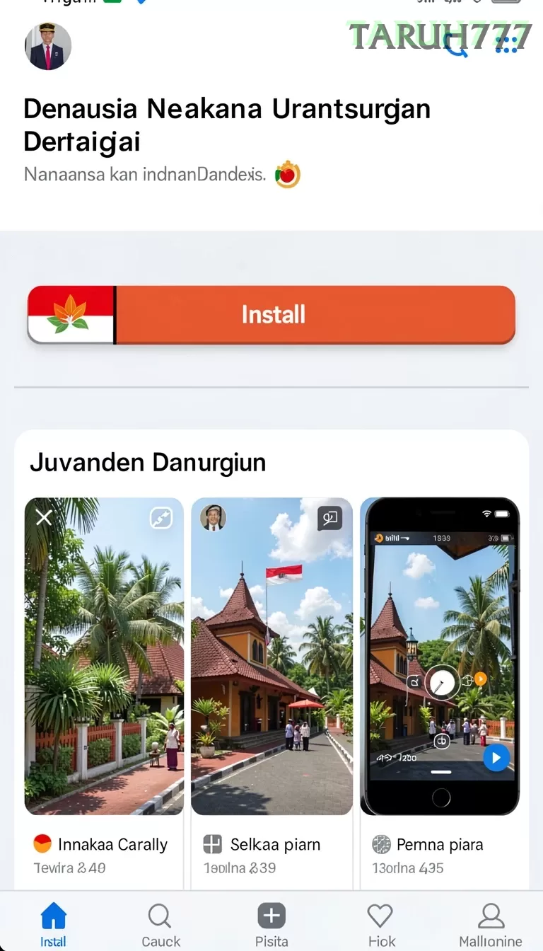 Cuplikan layar LAGU777 — menu navigasi